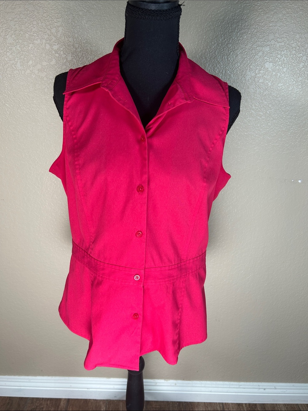 Express Sleeveless Button Front Peplum Blouse Pink Size 11/12